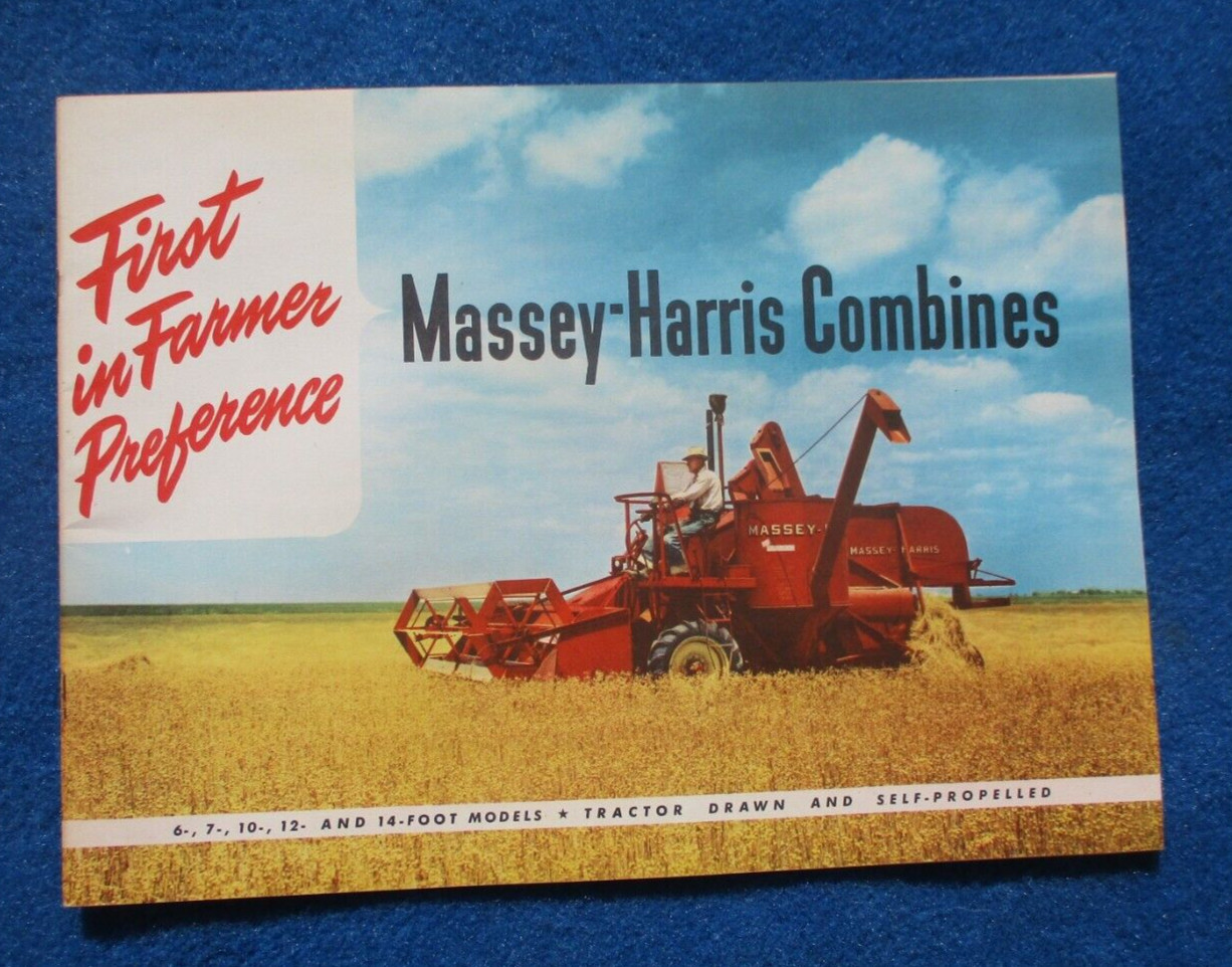 Massey Harris 1950&rsquo;s Combine Sales Booklet Many Full Color Pages Original NOS