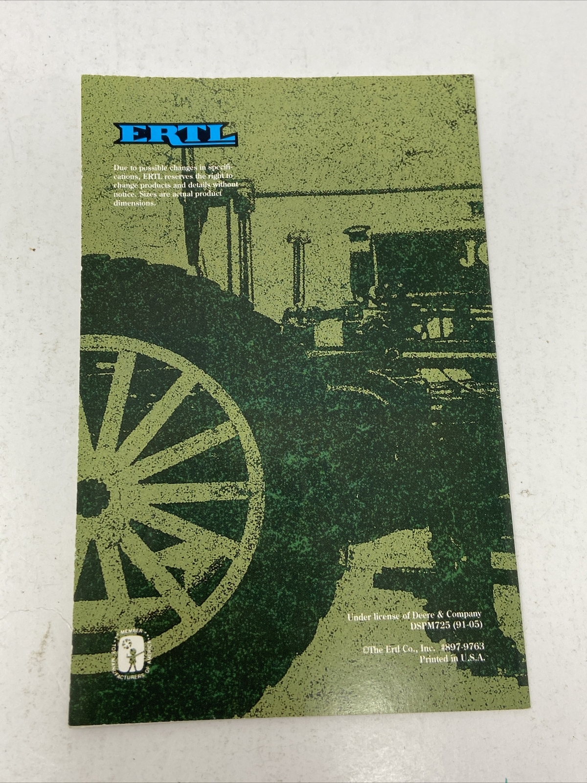 Vintage 1991 John Deere ERTL Replicas Toy Catalog Booklet 24 pages