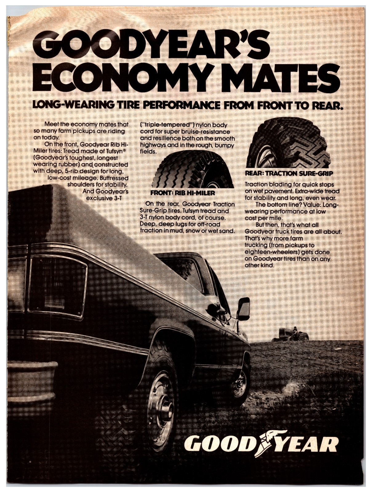 1977 Goodyear Truck Tires – Original Print Ad (8in x 11in) Advertisement