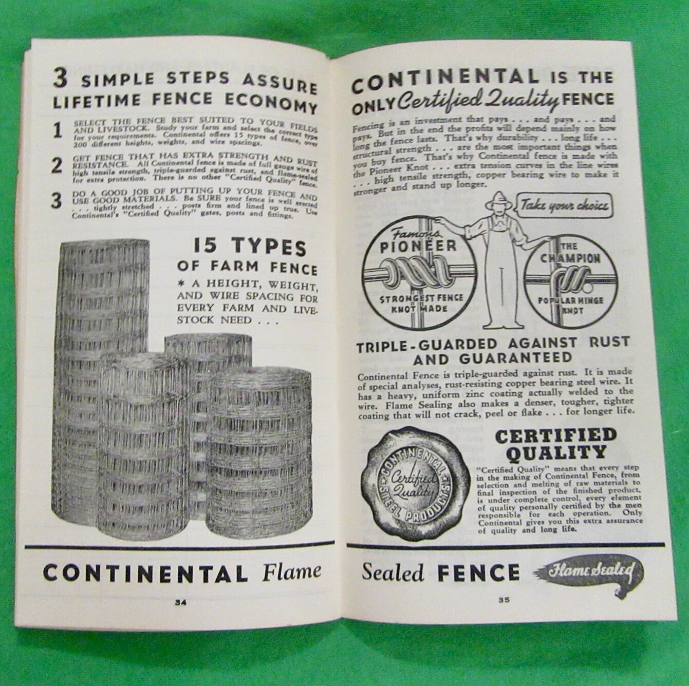 Vintage Continental Steel Corp. Farm & Livestock Record Book (1940)