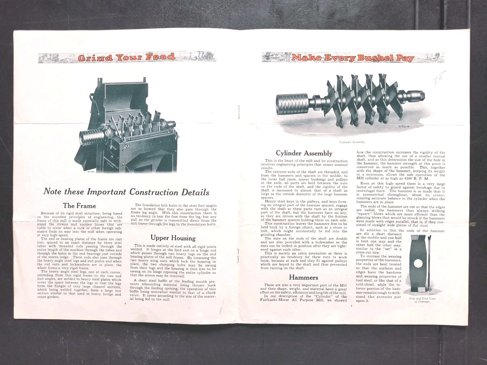 1920s FairBanks Morse Pressurized Water System Brochure Feed Mill Farming 2pc