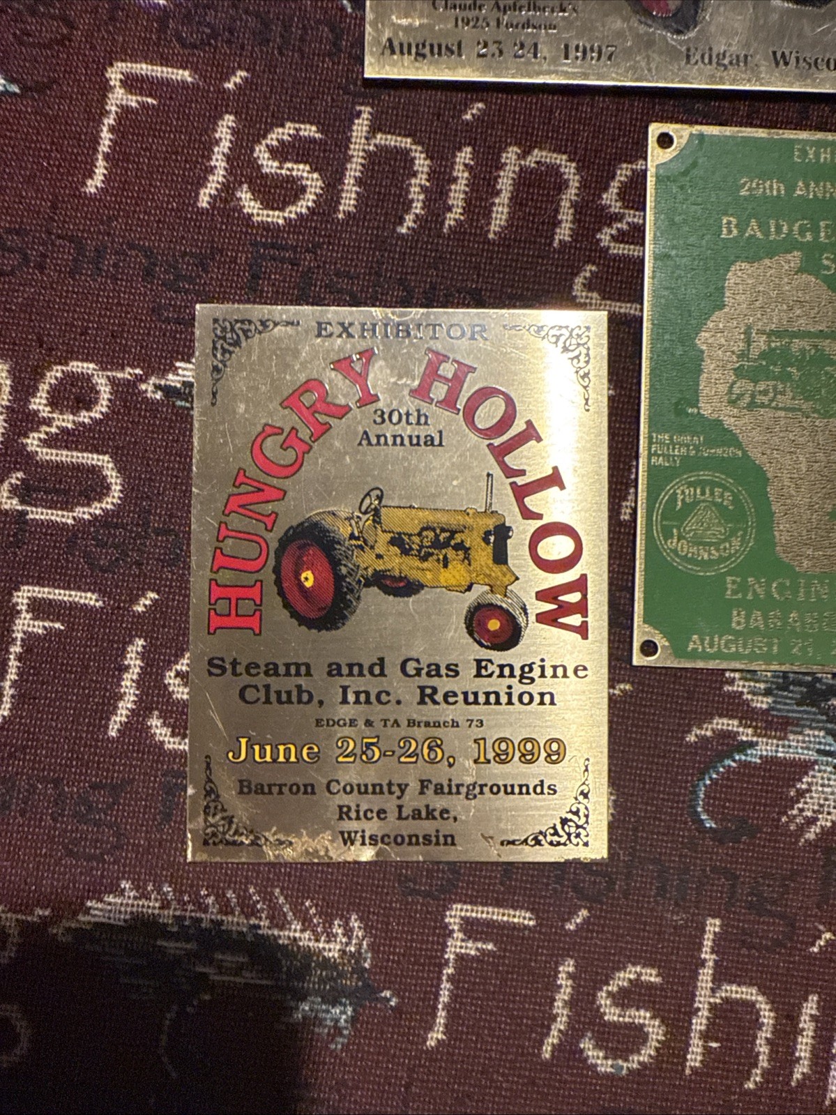 Lot Of 5 Wisconsin Steam Engine Hit & Miss Antique Tractor Show Exhibitor Plaque