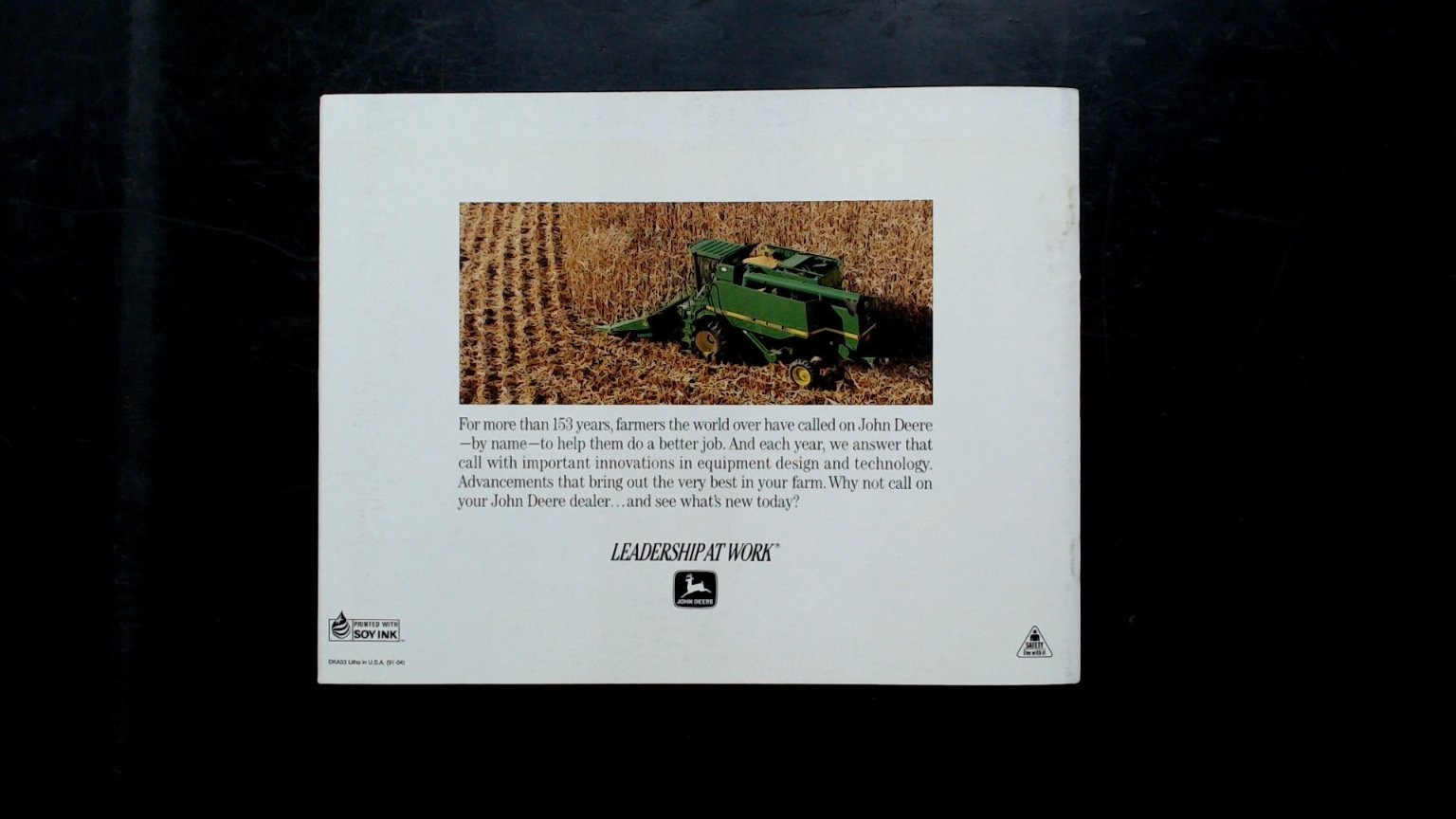John Deere 1991 Long Green Line Agricultural Equipment Brochure