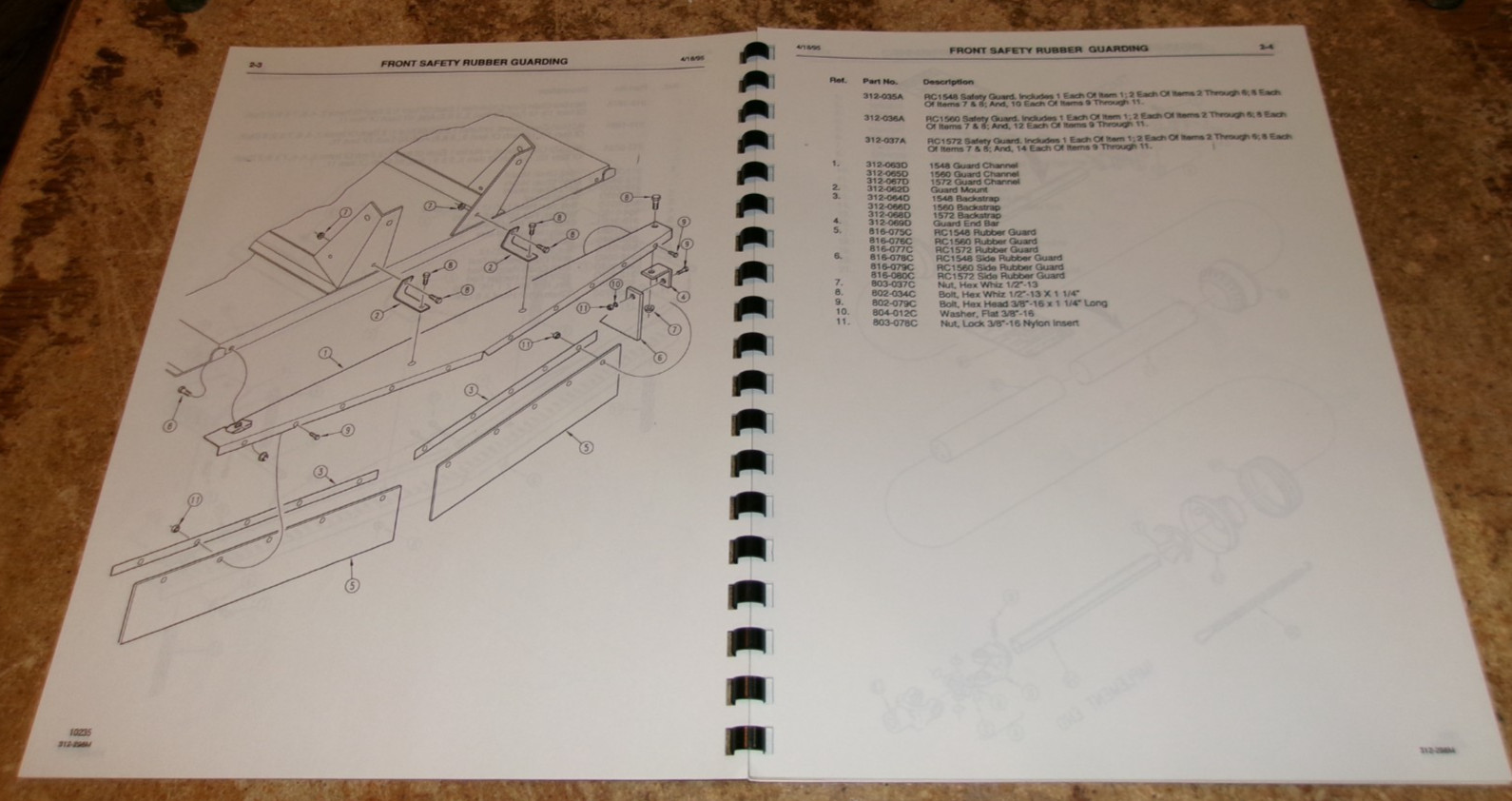 1995 land pride 15 series rotary cutter operators/parts manual new