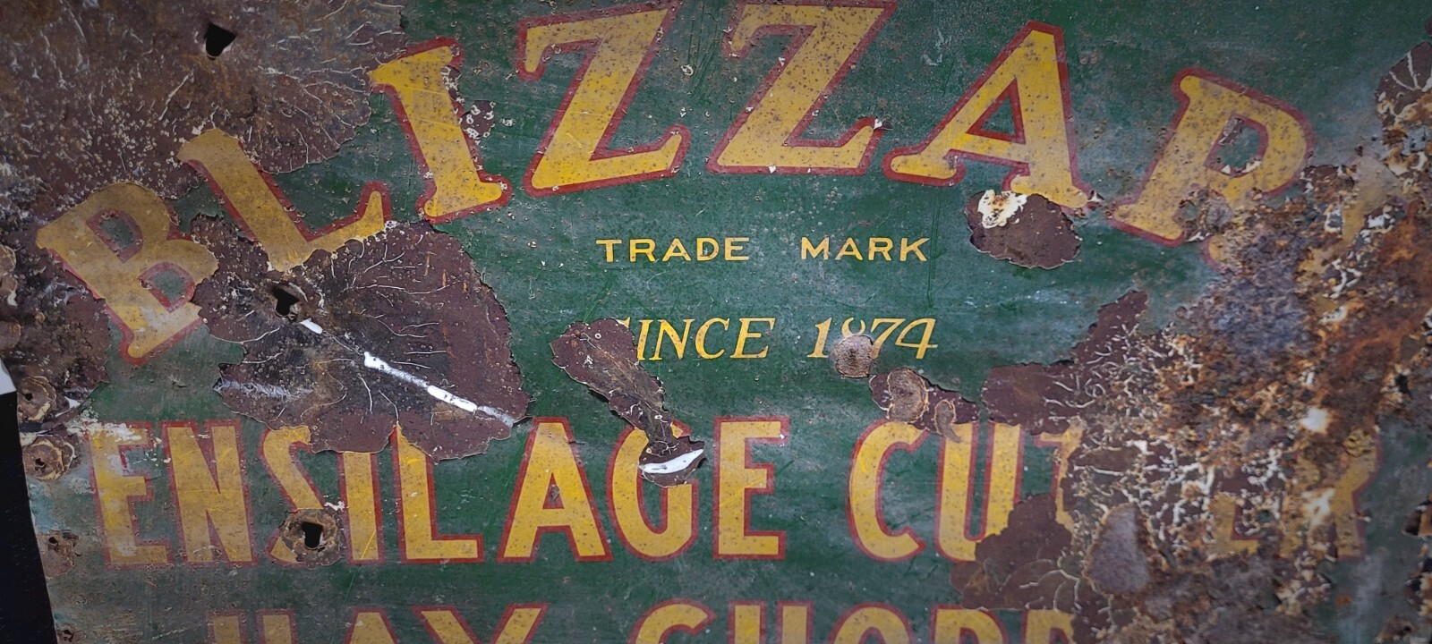 BLIZZARD ** Ensilage Cutter * Hay Chopper * Vintage Metal Sign