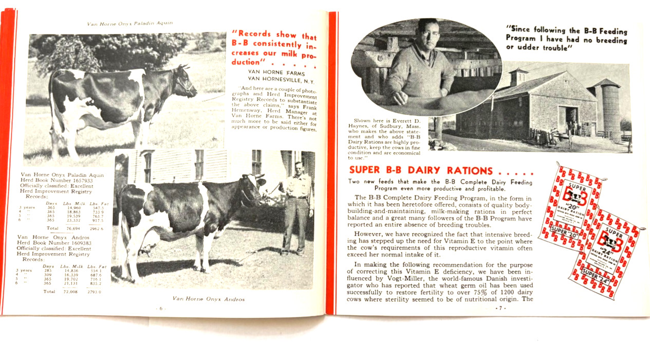 Mid-Century Booklet « Successful Dairymen » Maritime Milling Co. Buffalo,NY*