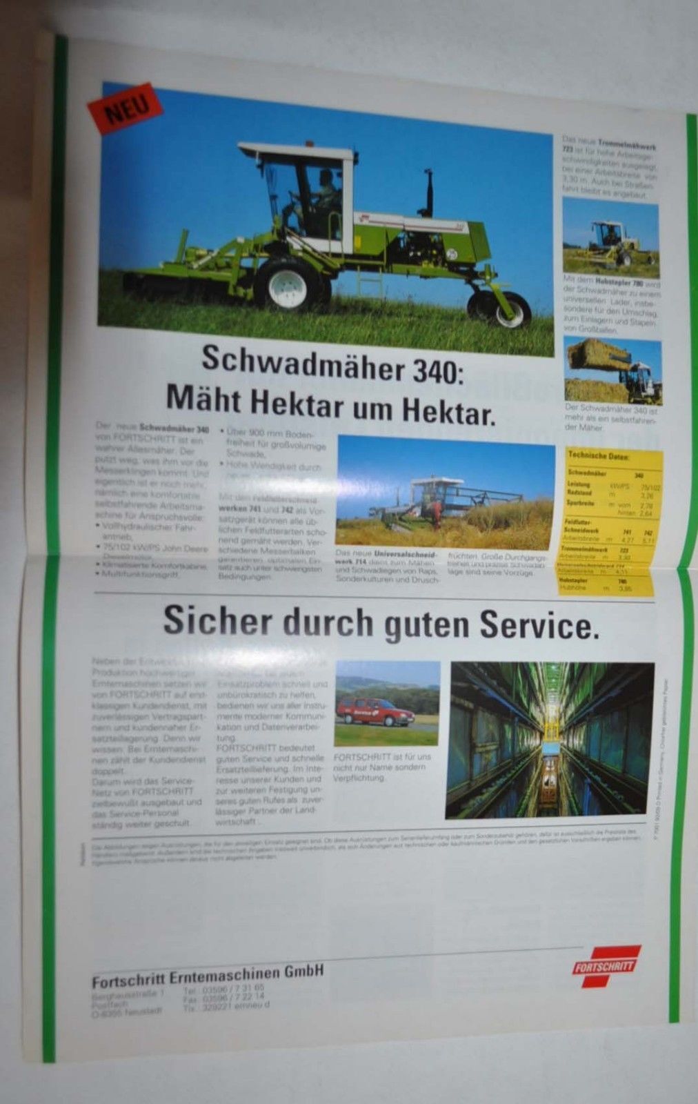 1992 Fortschritt News Traktor Tractor Brochure Prospekt