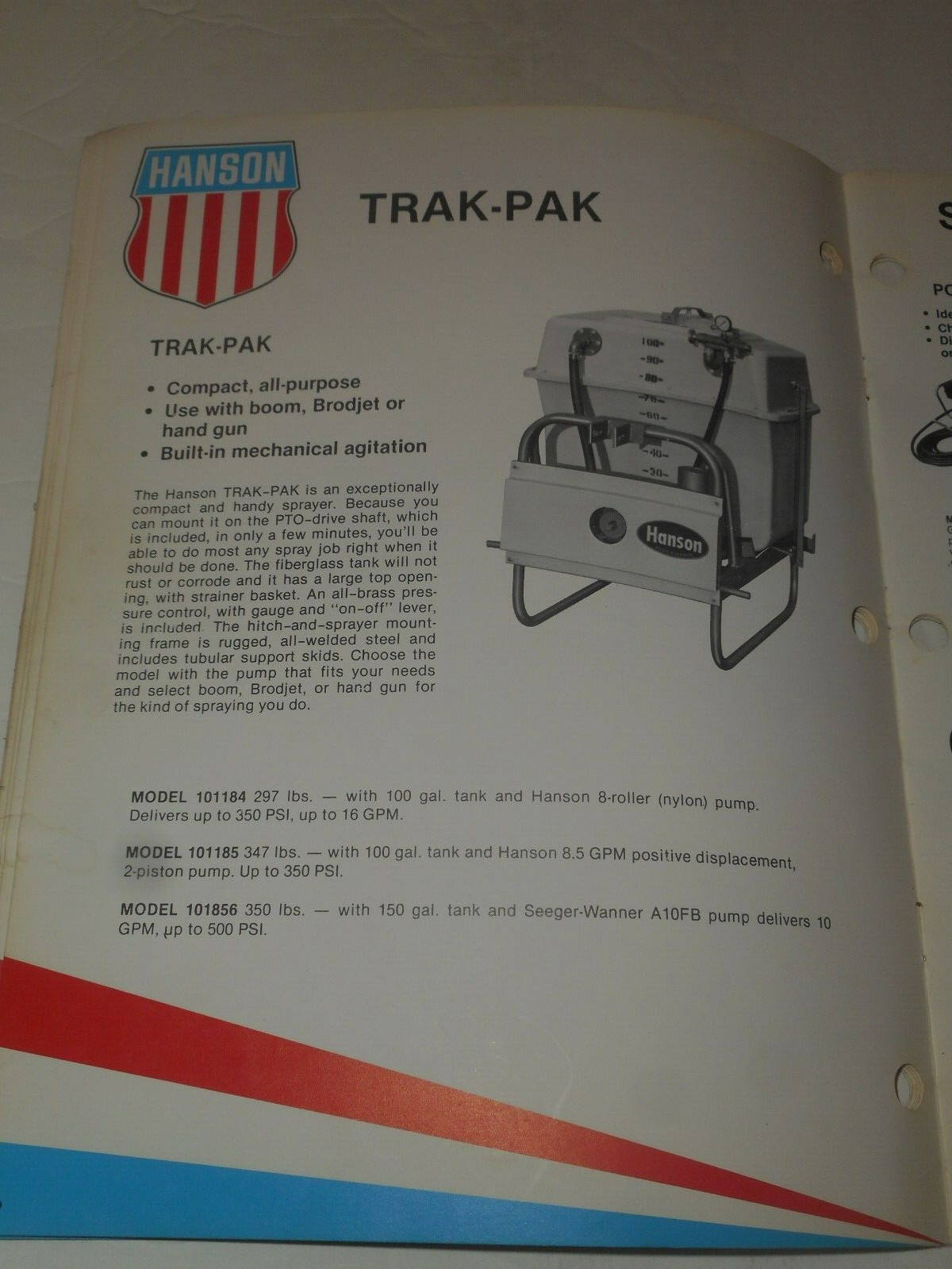 HANSON SPRAYERS 1977 Catalog Farm Equipment Salesman Brochure South Beloit IL