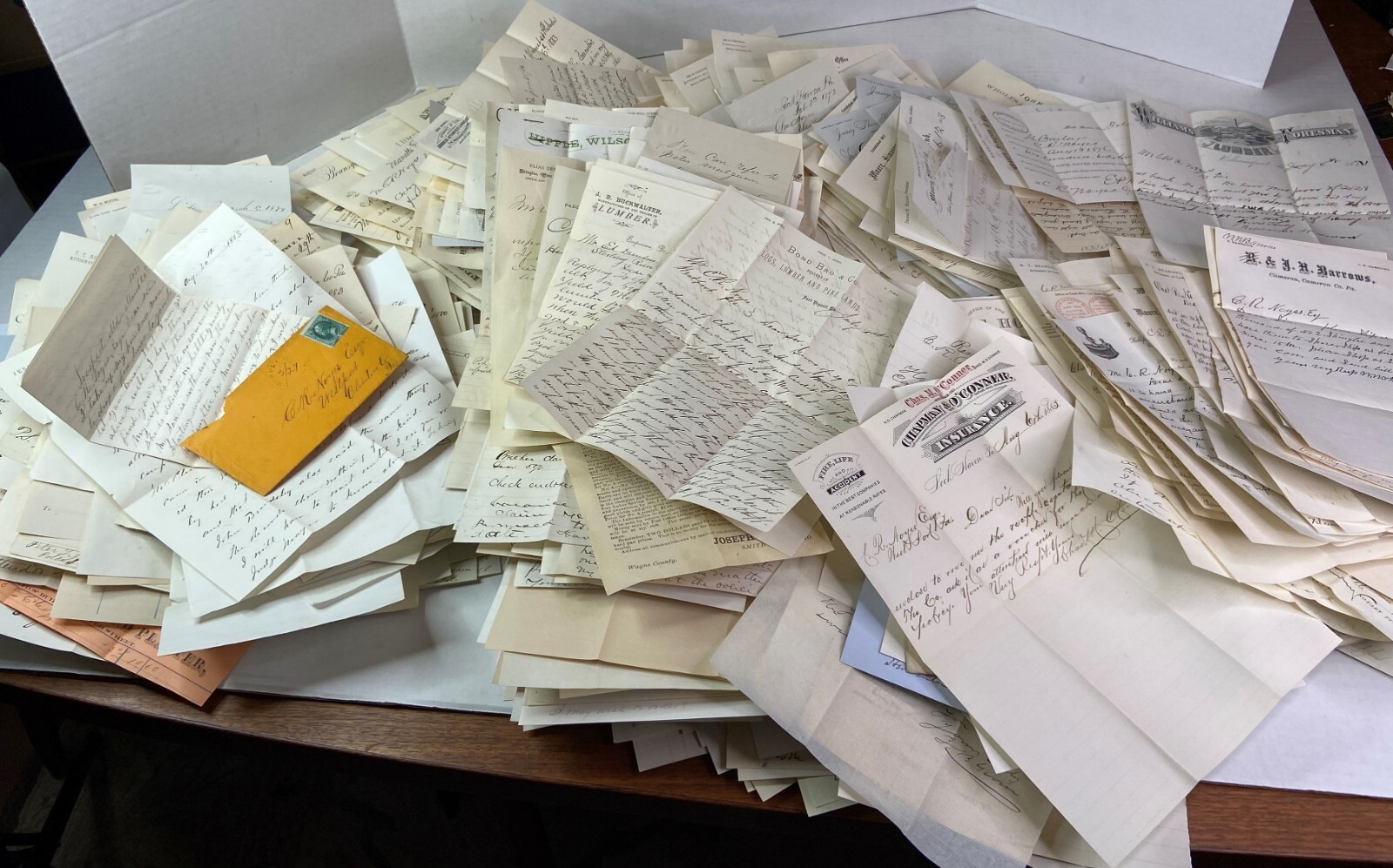 RARE HUGE Letter & Doc Archive 750+ Noyes Lumber 1880s Westport Pennsylvania PA