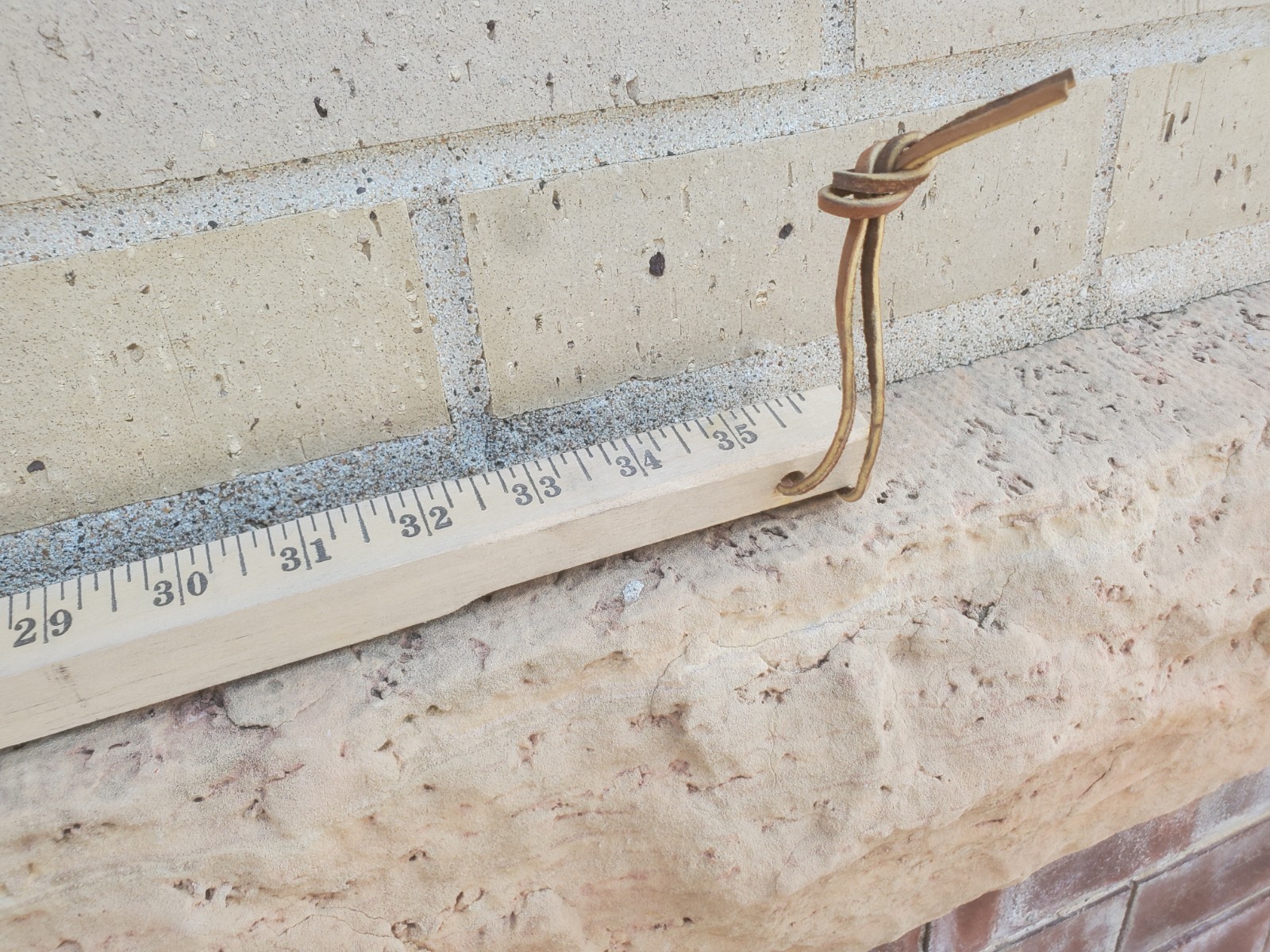36&Prime; Wooden Yardstick Ag-land Implement New Hampton Iowa Hesston Westendorf Peck