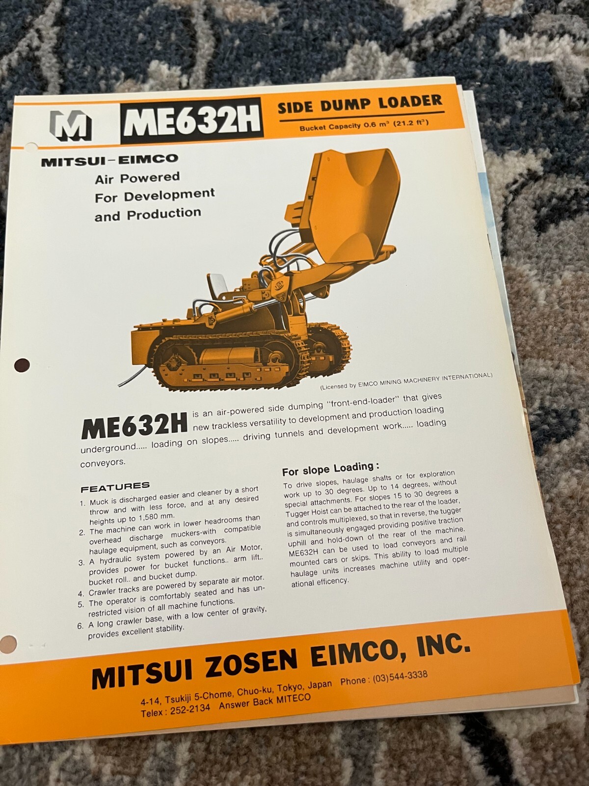 Mitsui Eimco ME632H Side Dump Loader Brochure FCCA
