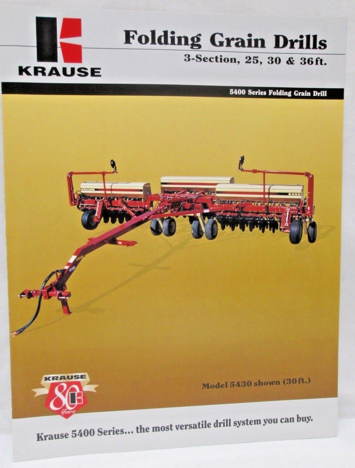 Krause Folding Grain Drills 5400 Series 3 Section 25 30 36 Ft Brochure