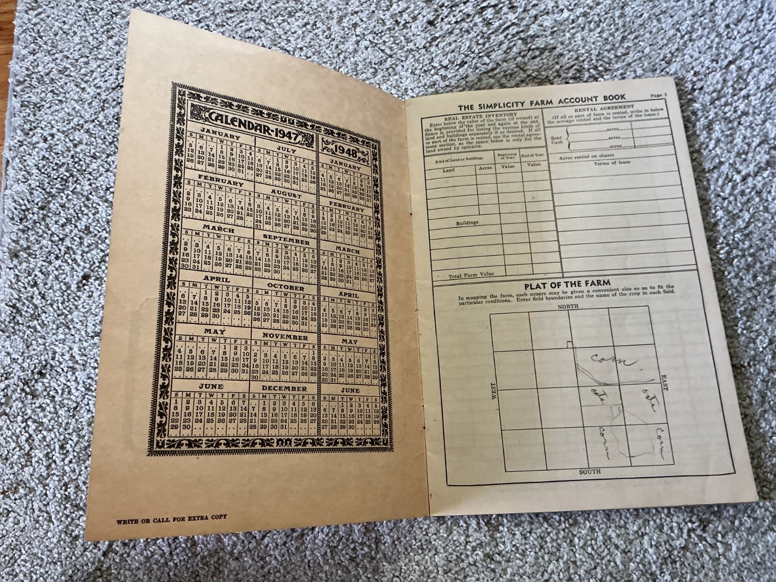 Vtg. 1947 Farm Acct. Record Book Redwood Rendering Co. Redwood Falls, Minnesota