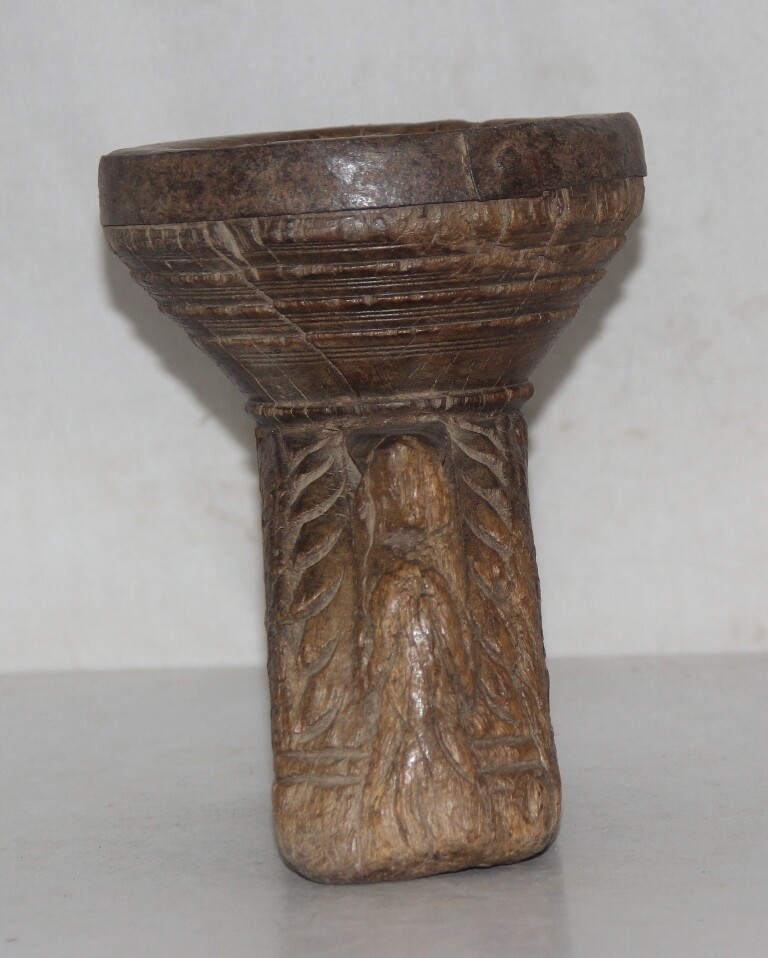 Antique Wooden Agricultural Seed Holder Bijni Original Old Hand Carved