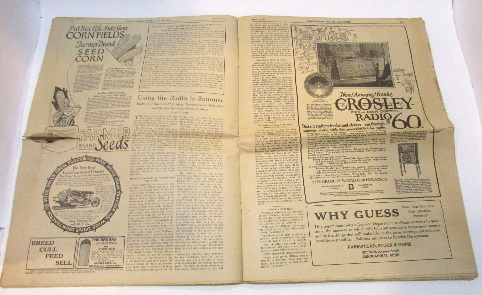 Primitive Old January 1925 Farmstead Stock Home Newspaper Antique Magazine 12×15