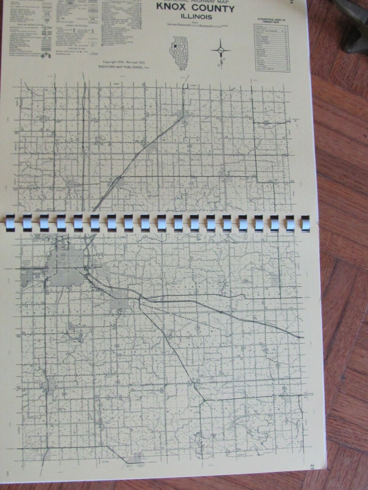 1973 KNOX COUNTY ILLINOIS FARM PLAT BOOK DIRECTORY & SOIL MAP FARM BUREAU