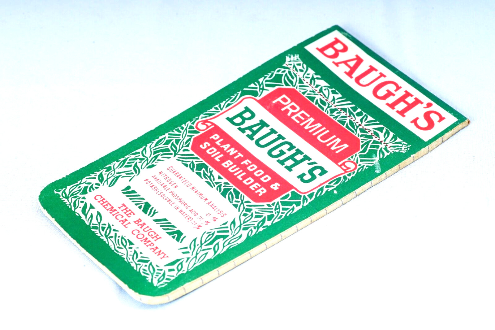 1950s BAUGH&rsquo;S Plant Food Soil Builder Memo Book Agricultural Advertising
