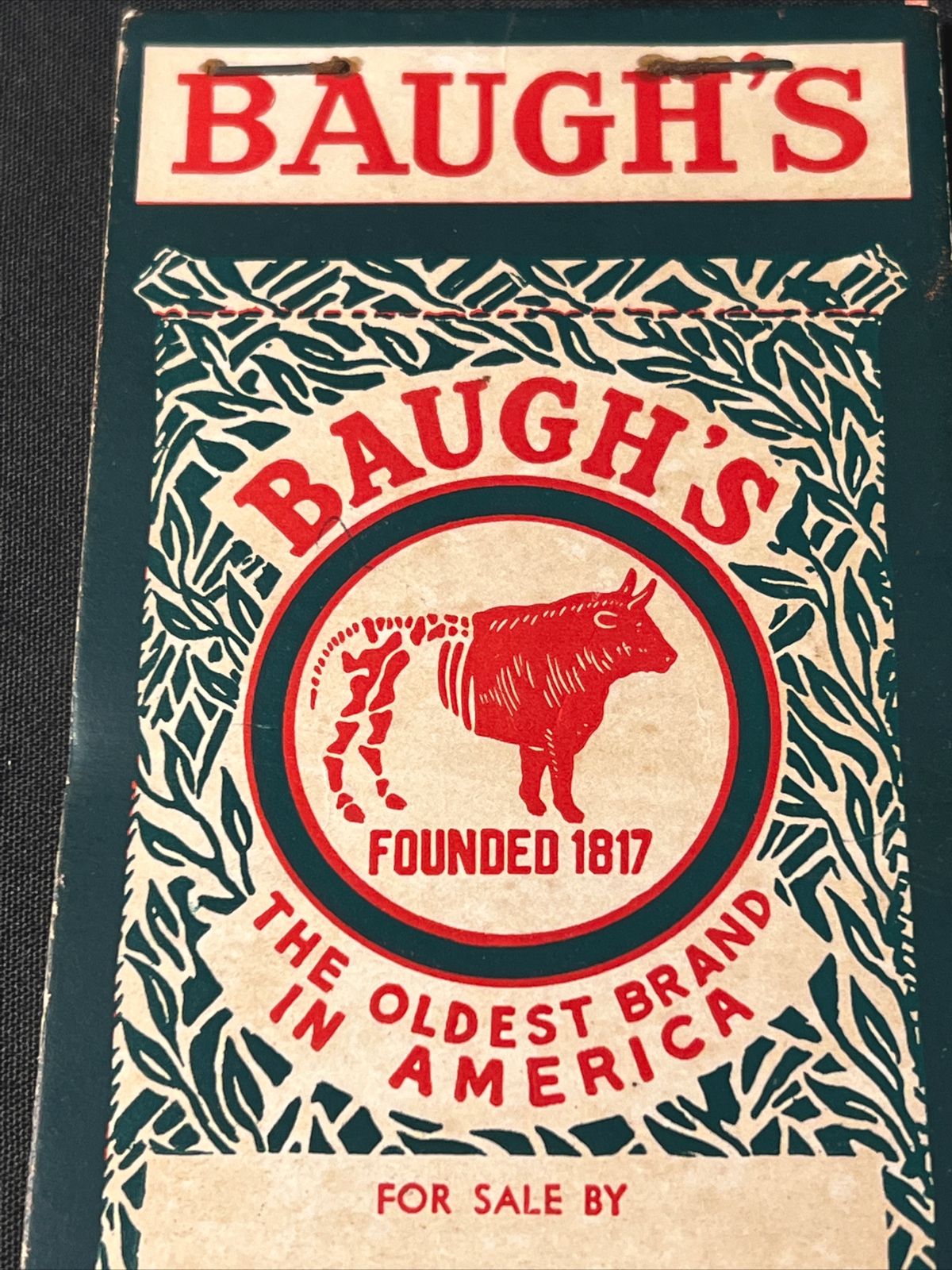 Vintage BAUGH’S & Sons Co. PLANT Food & SOIL Builder UNUSED Pocket Notebook Farm