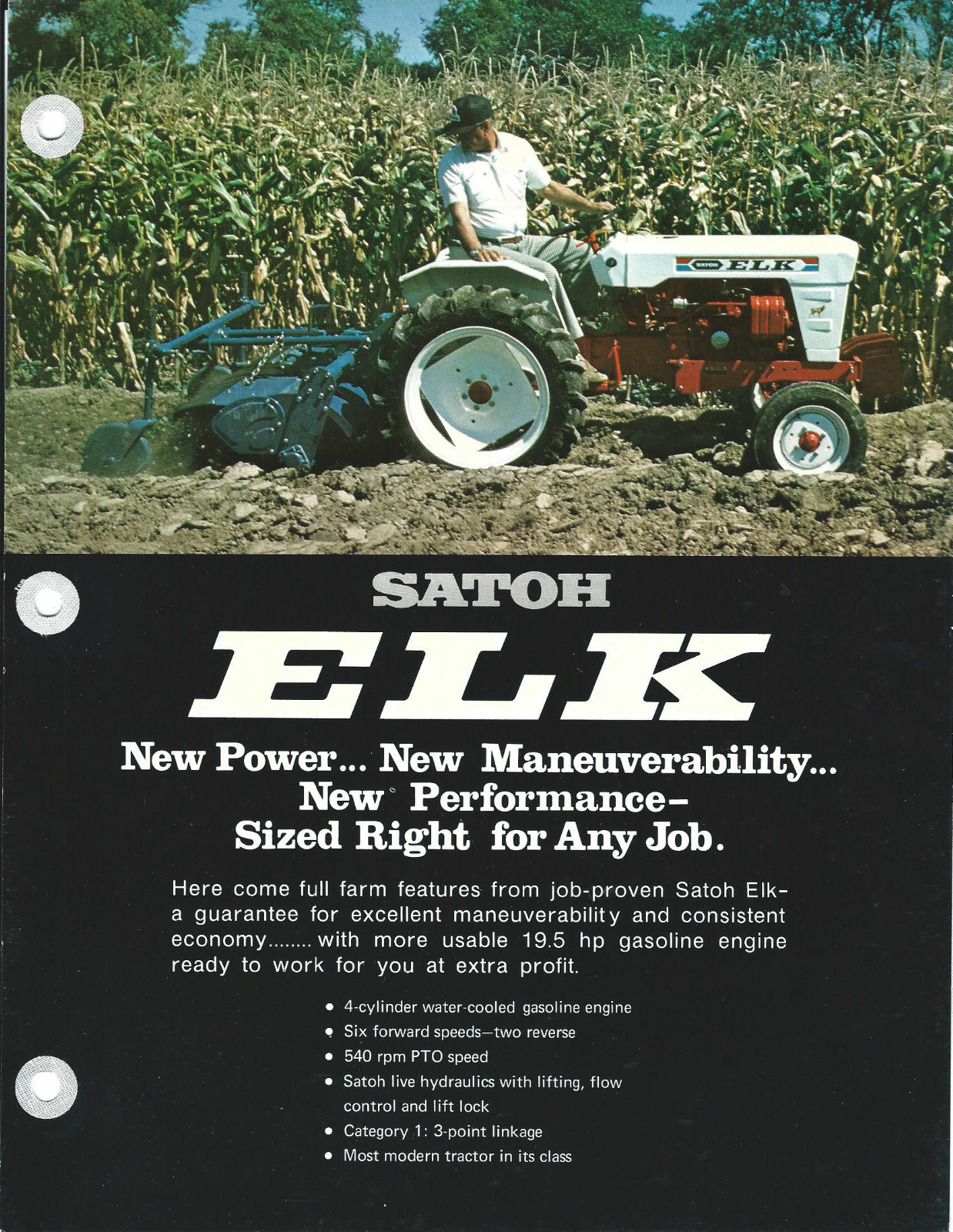 Farm Tractor Brochure – Satoh – Elk – c1970&rsquo;s (F4497)