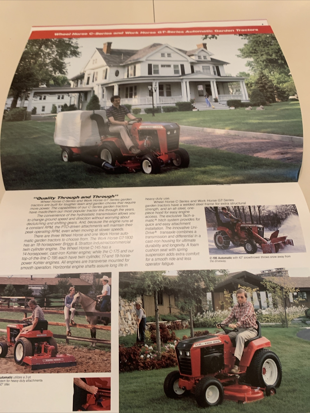 Lot of 3 Original NOS Wheel Horse Lawn & Garden Tractor Brochures-1980 & 1984