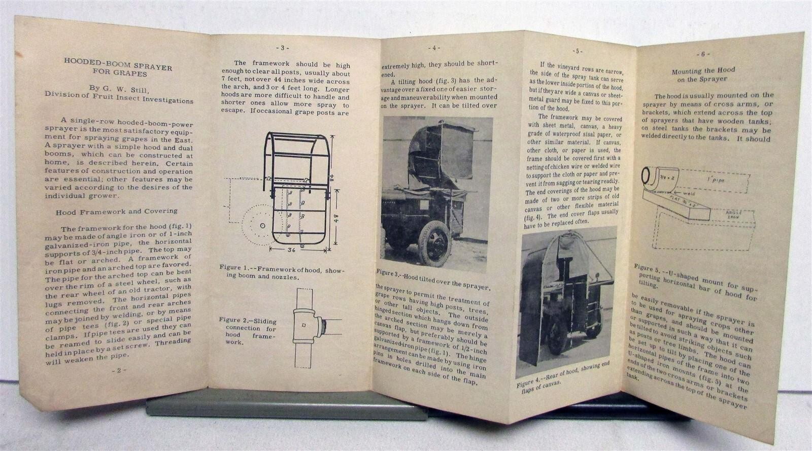 1950 US Department Of Agriculture Hooded Boom Sprayer For Grapes Brochure