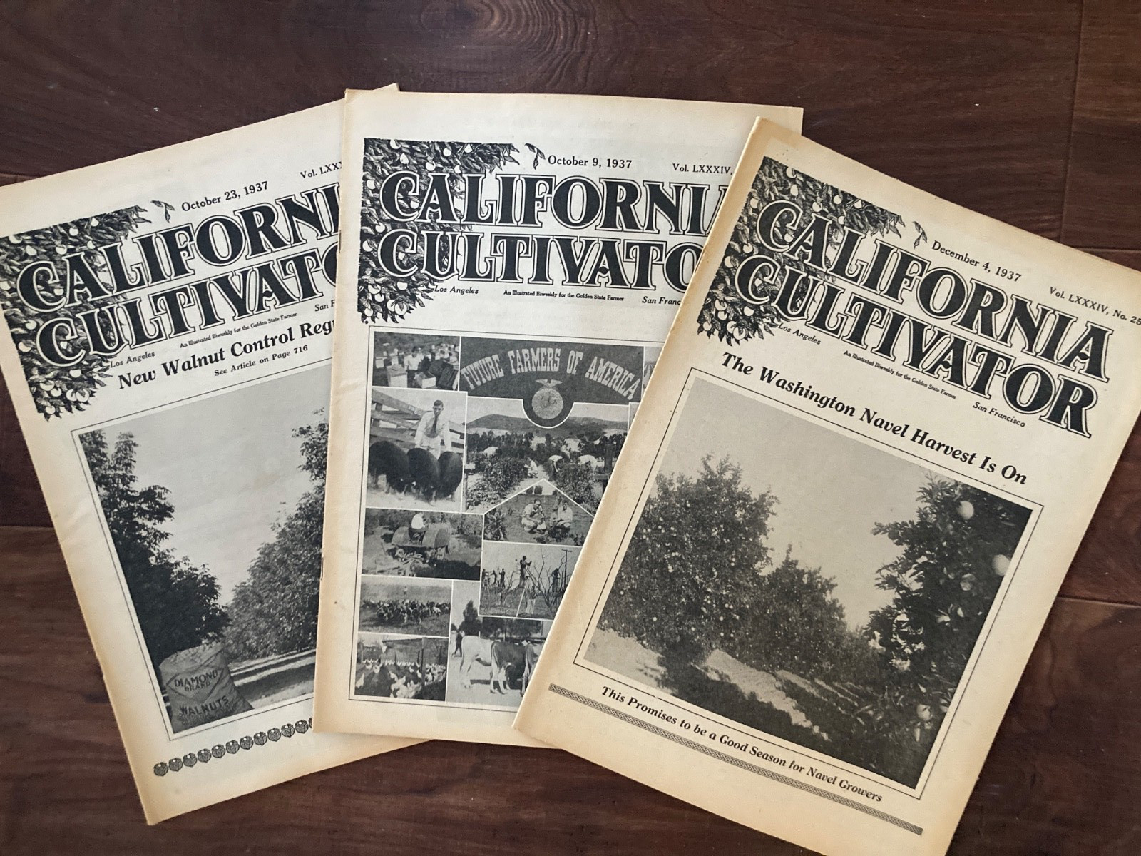 California Cultivator Agricultural Newspaper 1937 Biweekly Lot of 15 VHTF