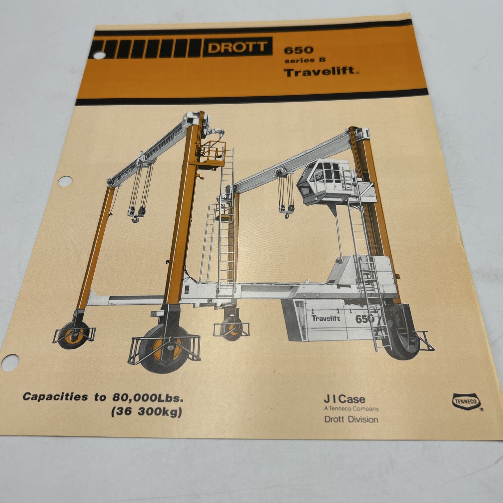 Drott 650 Series B Travelift Dealer&rsquo;s Brochure Tenneco Company