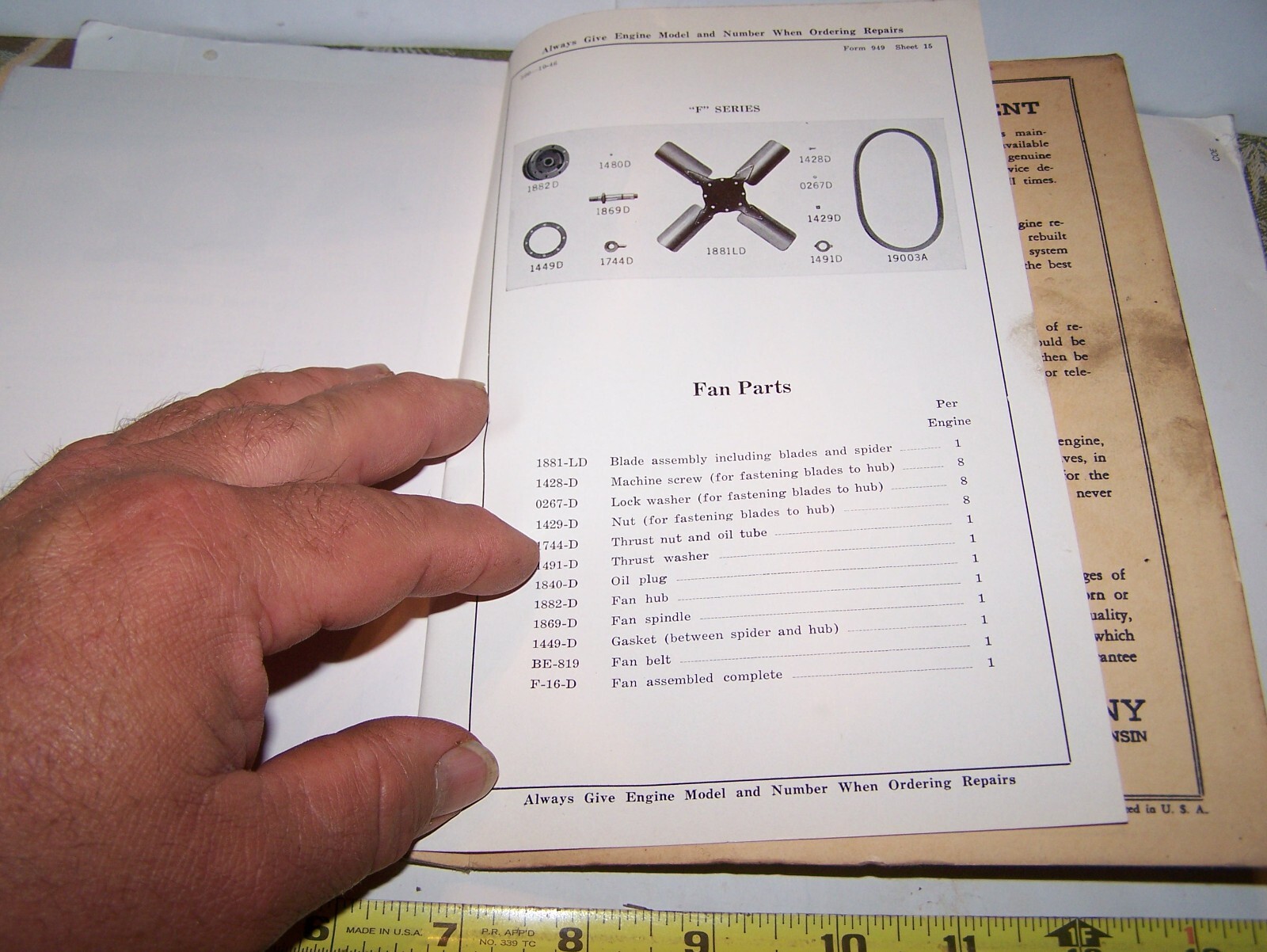 WAUKESHA FC Tractor Engine Power Unit Parts Book List Hit Miss Gas Engine Steam