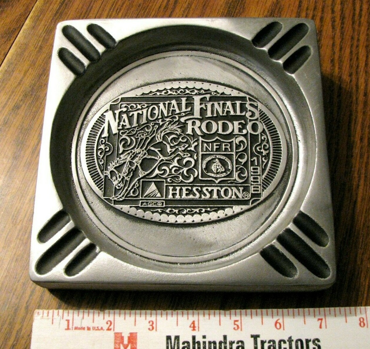 Agco Hesston NFR Rodeo BAREBACK RIDER 1998 Collector Ashtray #9 Commemorative