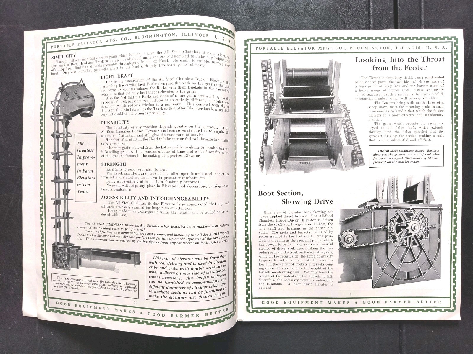 1927 Portable Elevator Mfg Farm Equipment Advertising Sales Letter Brochure Lot