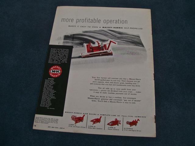 1955 MASSEY-HARRIS SELF-PROPELLED COMBINES 90 – 80 – 60 SALES BROCHURE