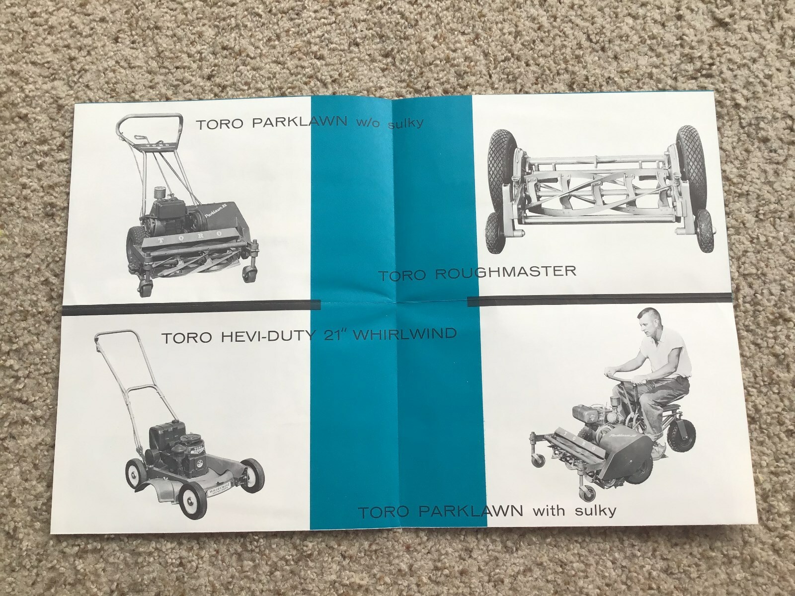 1960s Toro riding and power mowers, original sales mailer.
