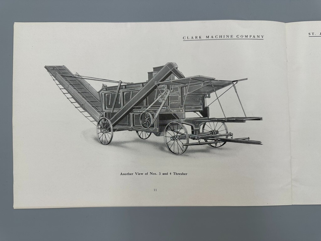 c 1900 CLARK Machine WILLIAMS THRESHER Farm Catalog ST JOHNSVILLE NY Advertising