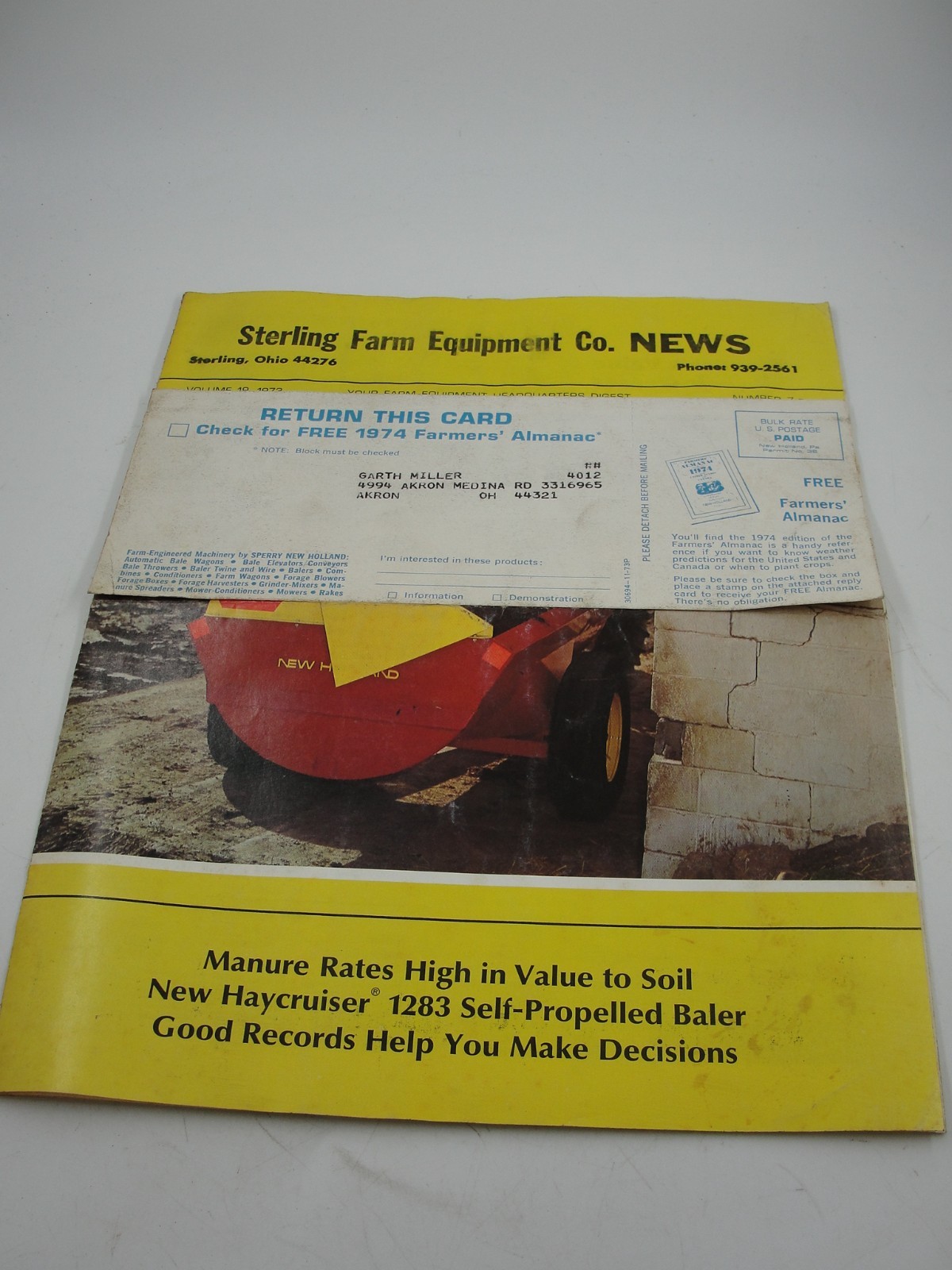 Sterling Farm Equipment Co.New 1973 Brochure