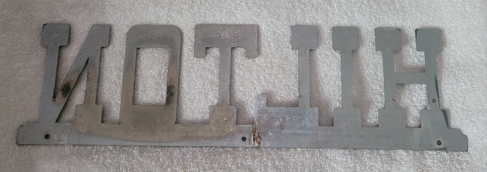Vintage Hilton Implement Tractor Aluminum Nameplate Badge