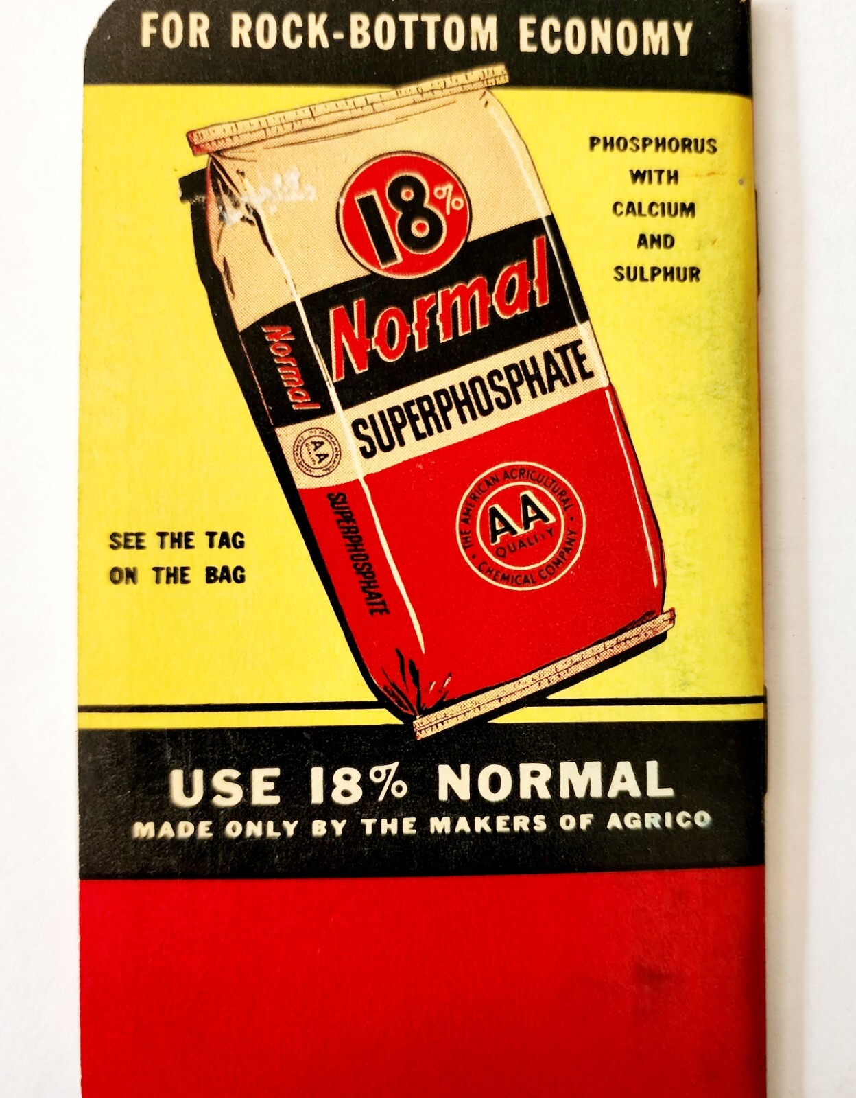 1954 Agrico Fertilizer Memo Book With Calendar Super Phosphate Booklet E85F