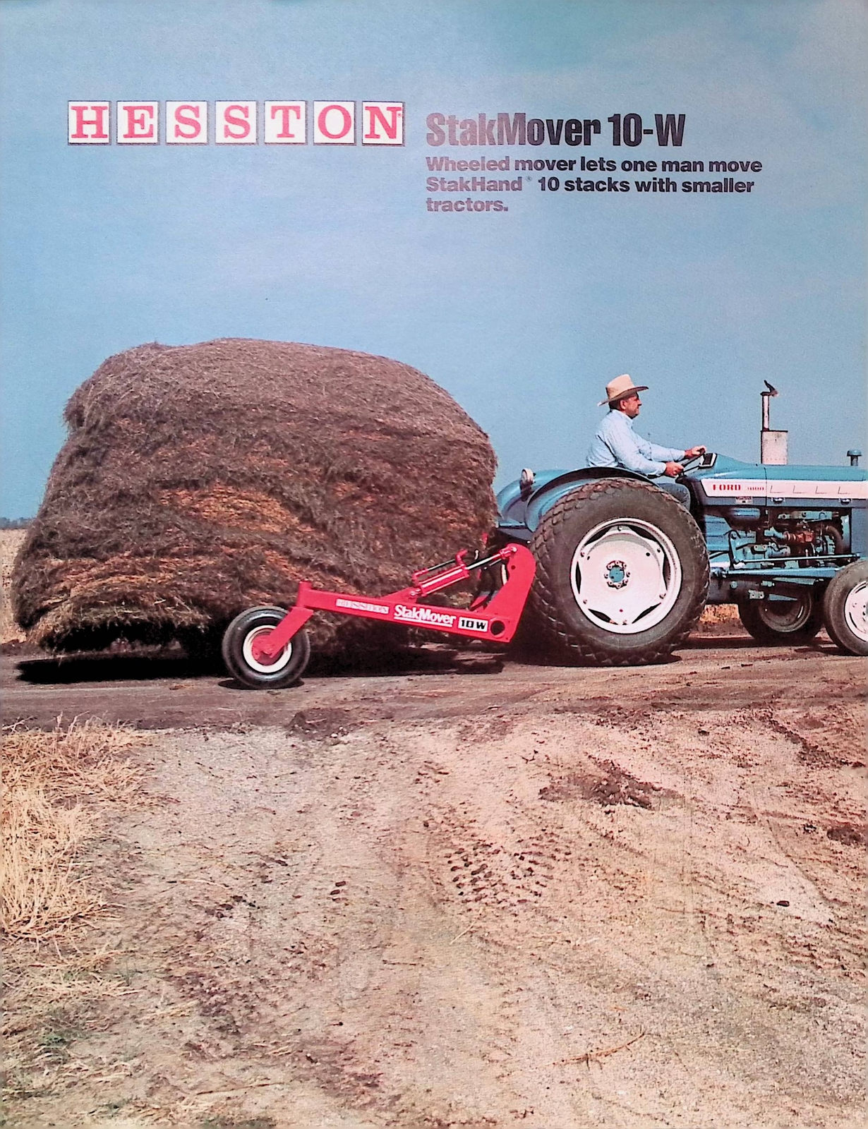 Vintage Farm Advertisement Spec Sheet HESSTON StakMover 10W One Man Stacks Tract