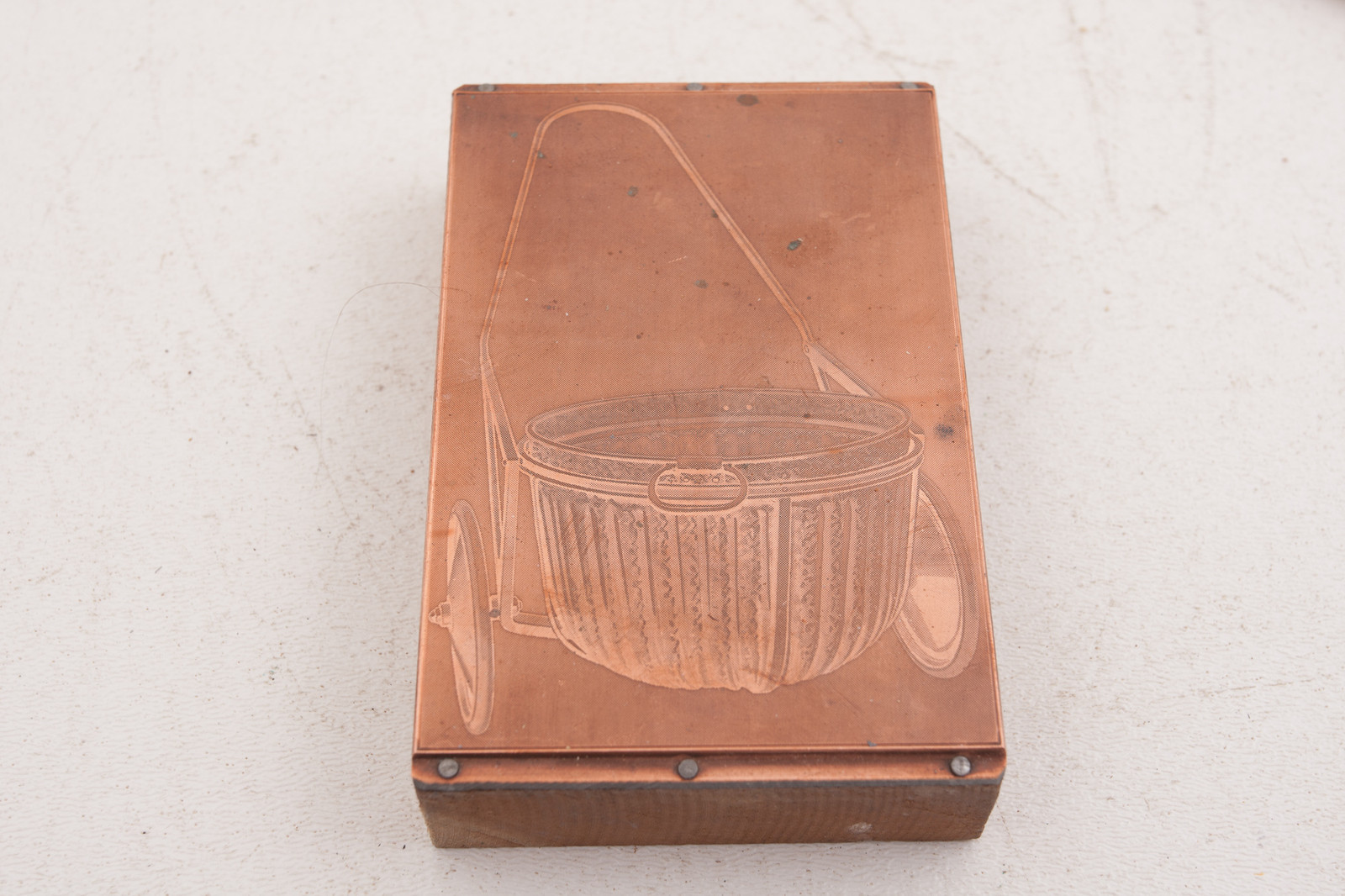 Push Cart w/Galvanized Tub Farmer Orchard Printers Block Advertising (A5L-21)