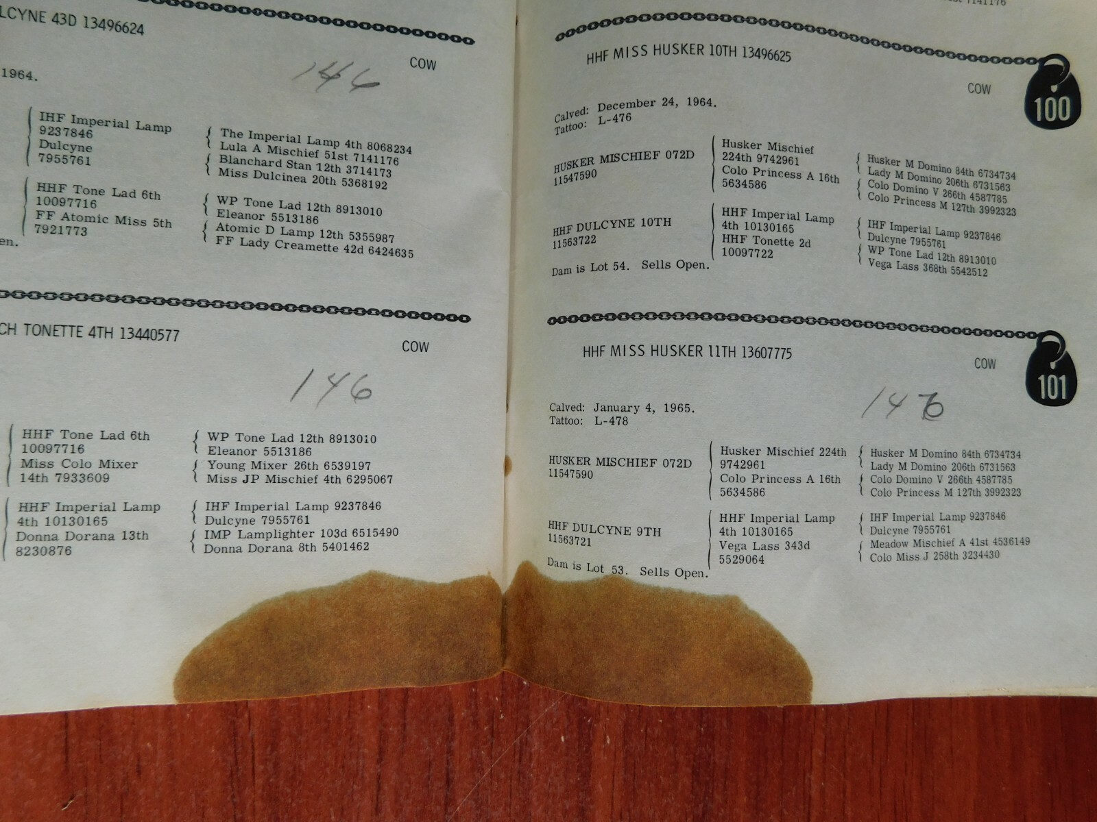 Hall Hereford Farms – 1965 auction sale book – Eldon, Missouri – Dispersion Sale