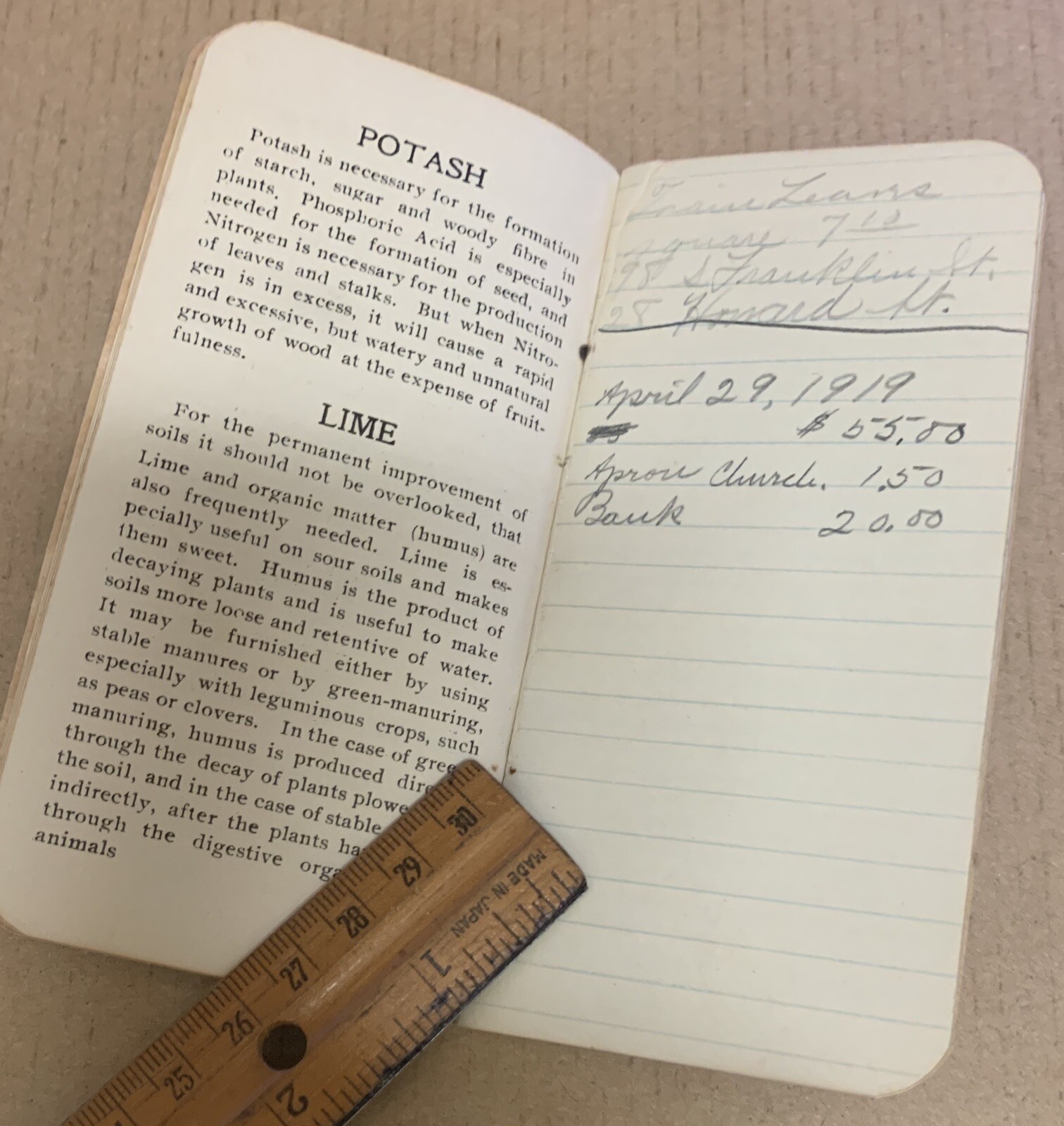 Lancaster Bone Fertilizer Co 1910 antique note book advertising PA animal 38 pg