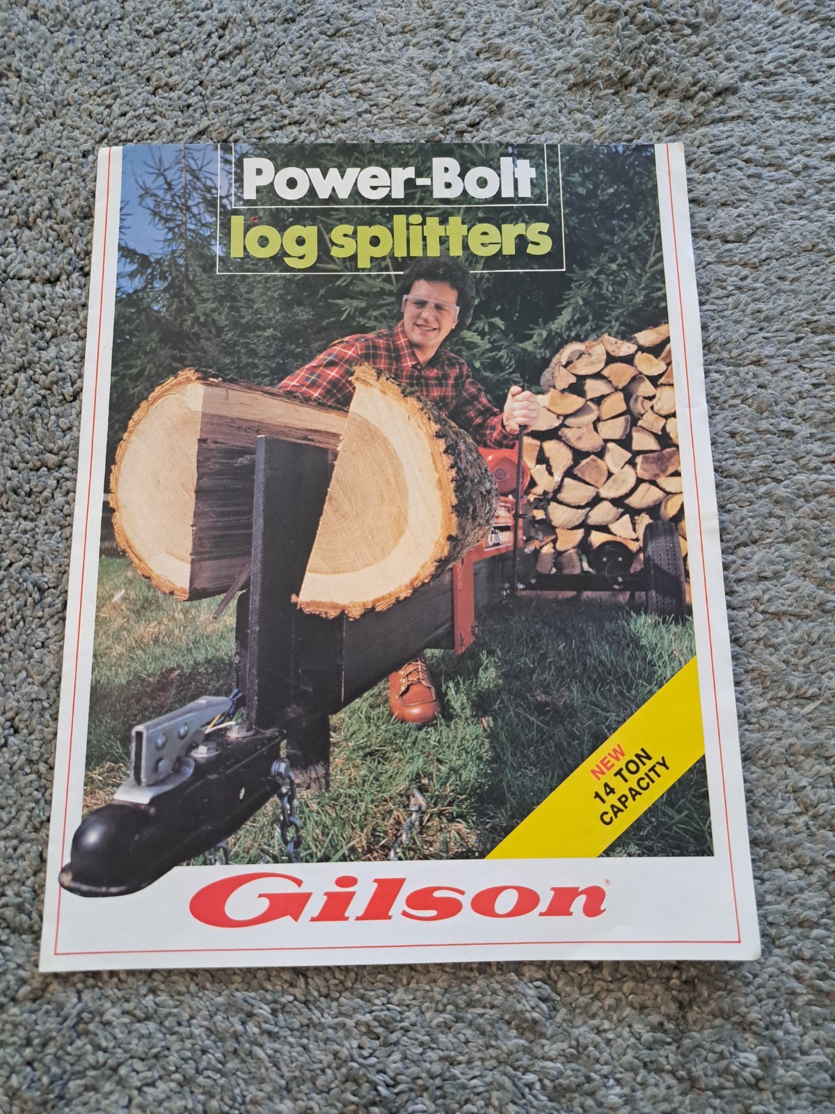 Vintage Gilson Power-Bolt Log Splitters Sales Brochure