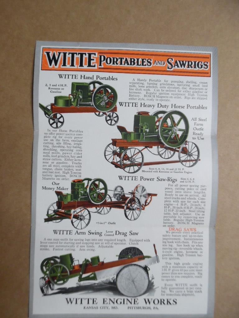 c.1910s Witte Stationary Farm Engine Paper Advertising Lot Kansas City Vintage
