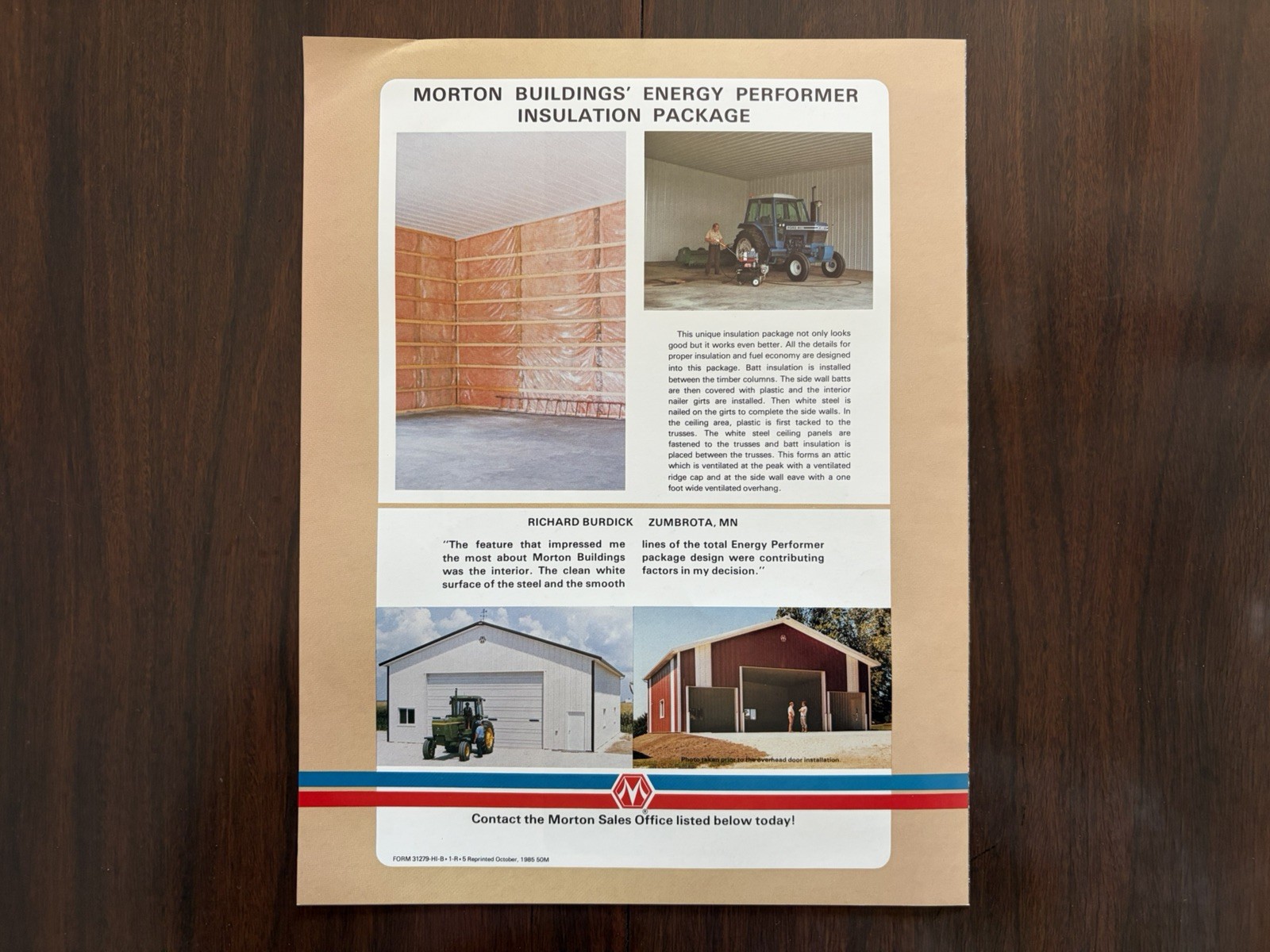1985 Morton Buildings free standing and add-on shops Vintage Original Brochure