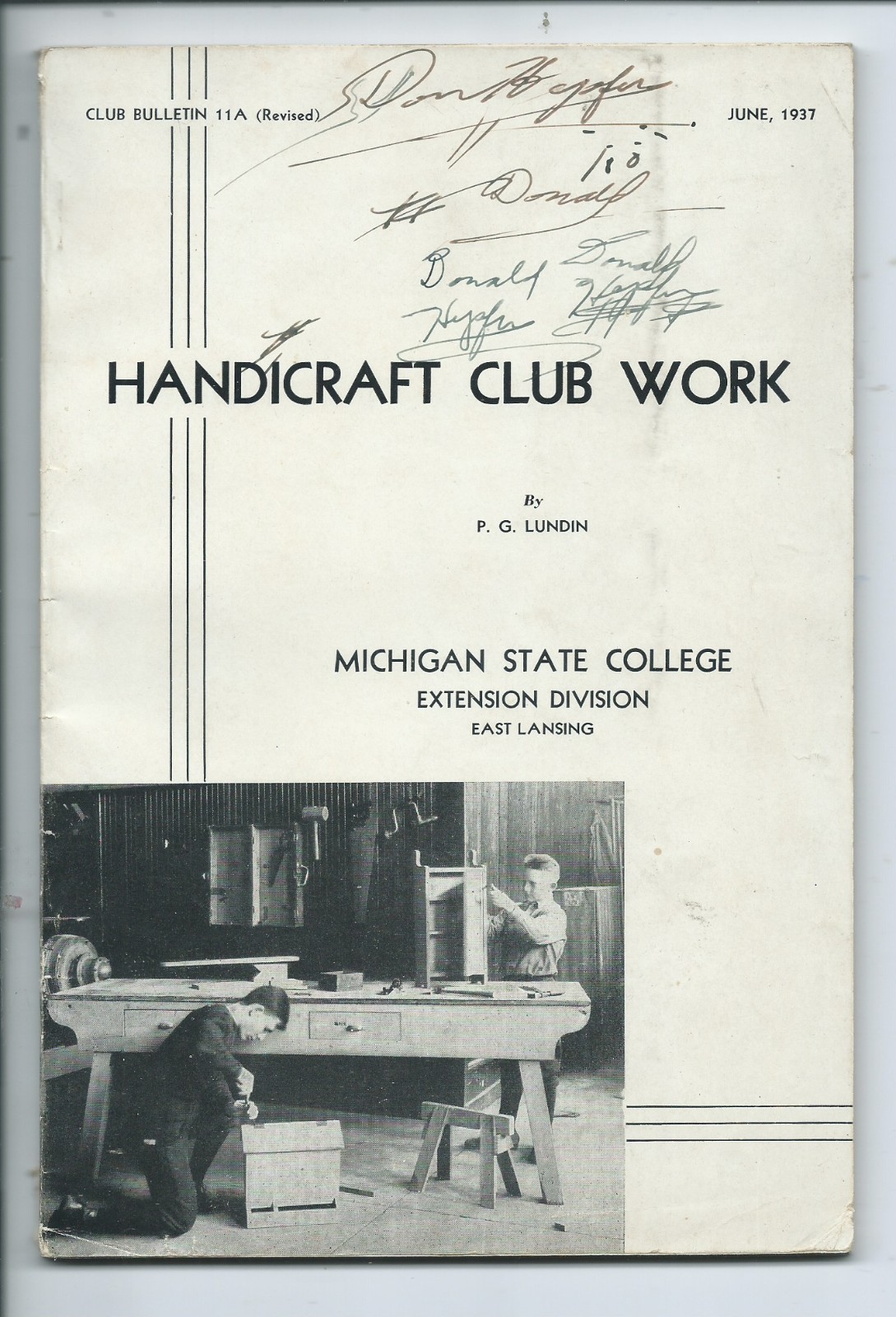 1937 book 4-H HANDICRAFT CLUB WORK Michigan State College Extension 128 pg GREAT