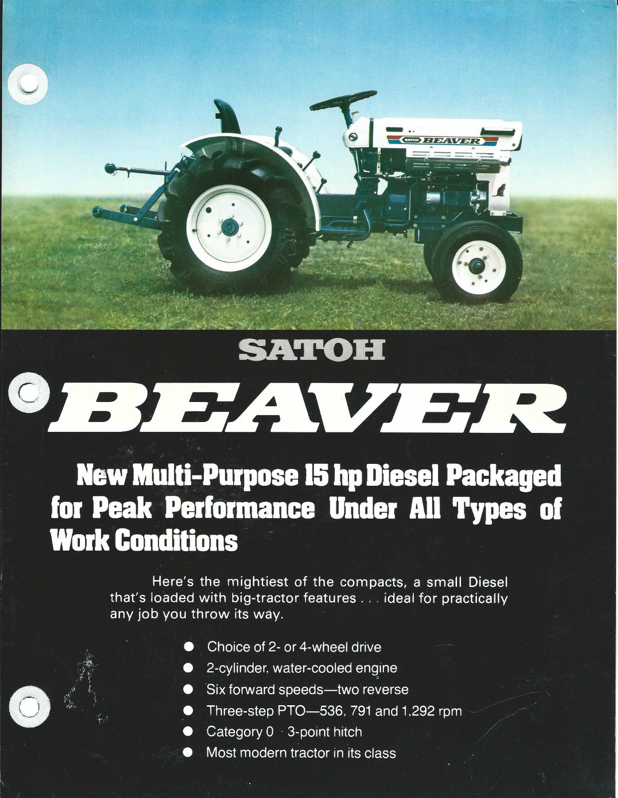 Farm Tractor Brochure – Satoh – Beaver – c1970&rsquo;s (F4491)