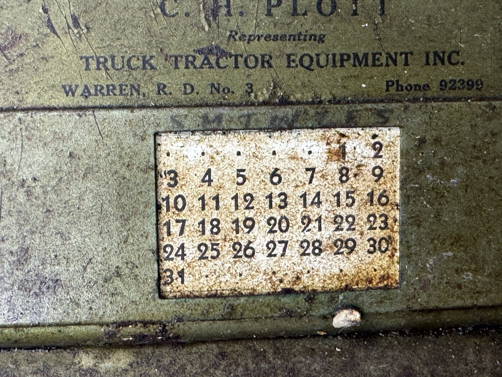 Antique C.H. Plott Truck Tractor Equipment Inc Clipboard Warren Rd OH Advertise