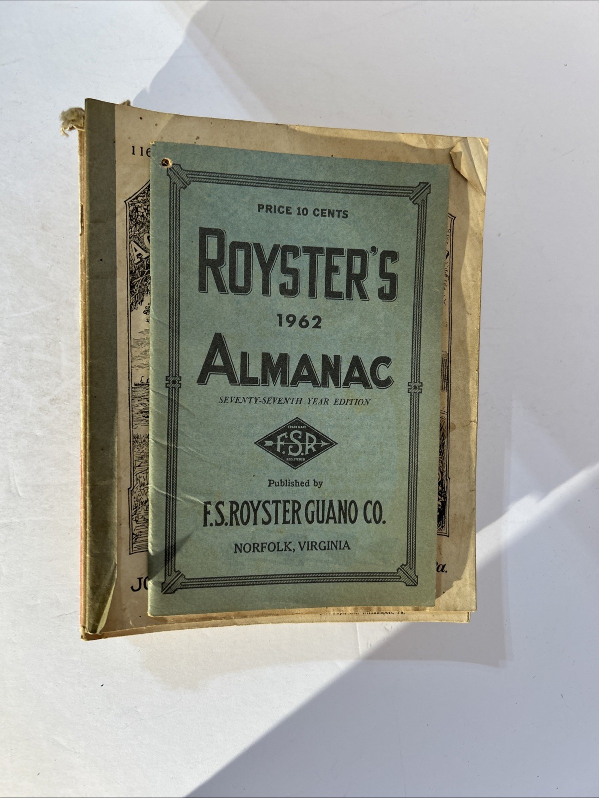 Agricultural Almanac Lot Of 16, Plus One Royster’s Almanac 1962