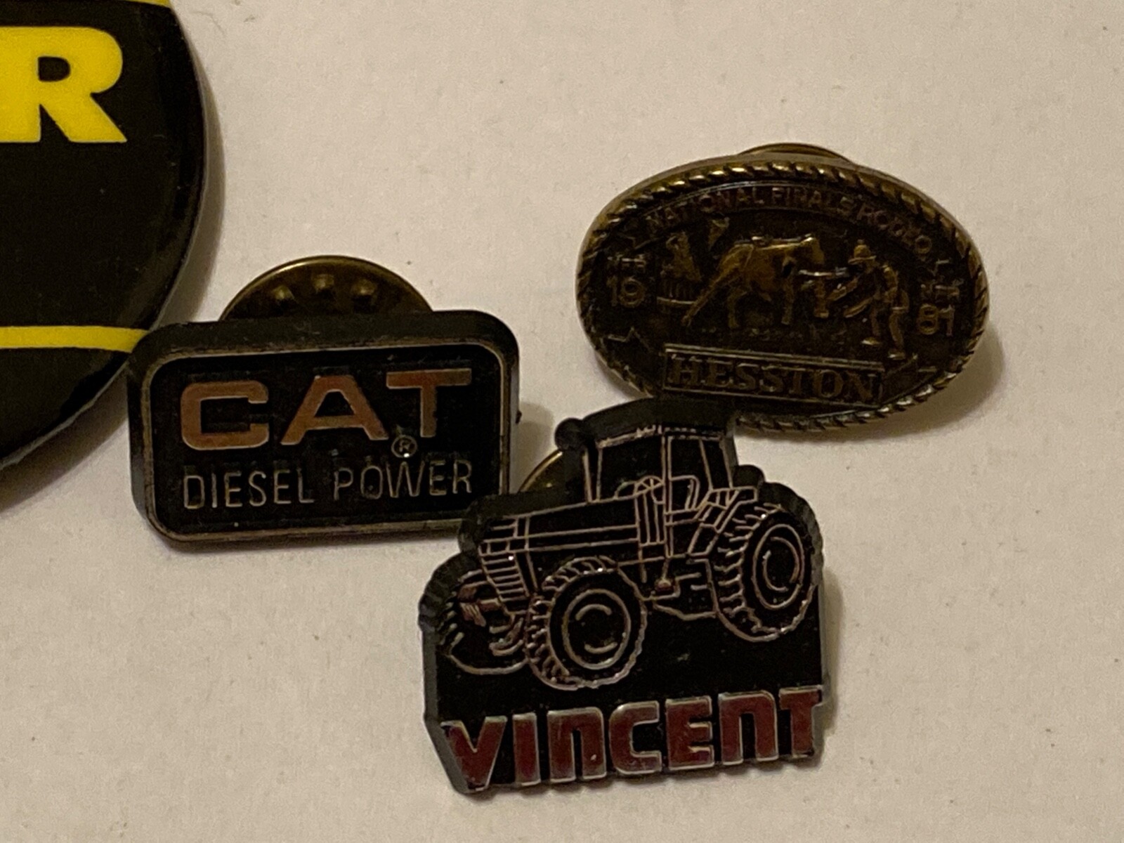 VTG STEIGER Towner Pinback & Vincent Tractor Hesston Lapel Pins Lot