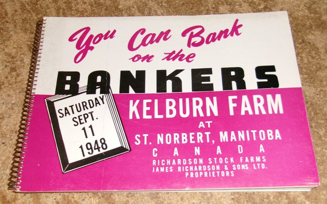 1948 bankers kelburn farm st. norbert, manitoba ca. shorthorn sales booklet used