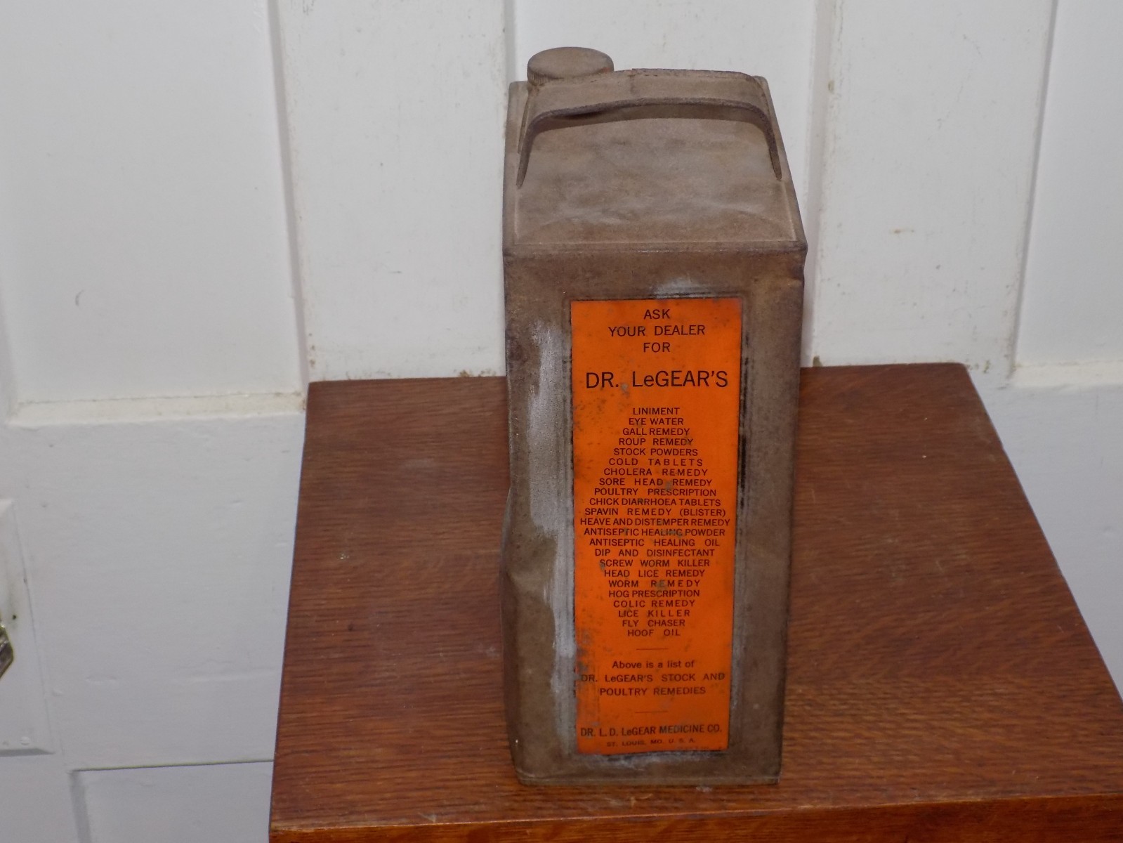 Vintage Dr. Legear’s Fly Chaser 1 Gallon EMPTY Can